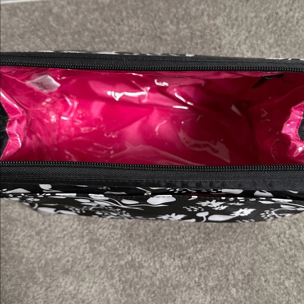 Thirty-one black and white print large cosmetic tote